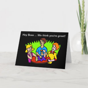 Happy Boss's Day from staff with custom text Card