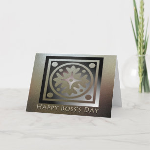 Happy Boss's Day Golden Classic Design Card
