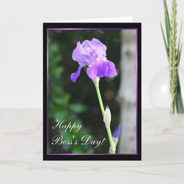 Happy Boss's Day Iris greeting card (Front)