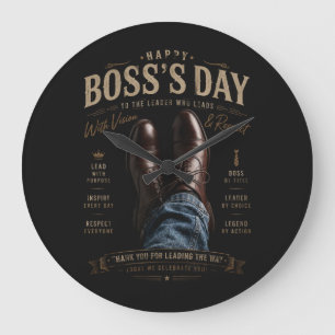 Happy Boss's Day Large Clock