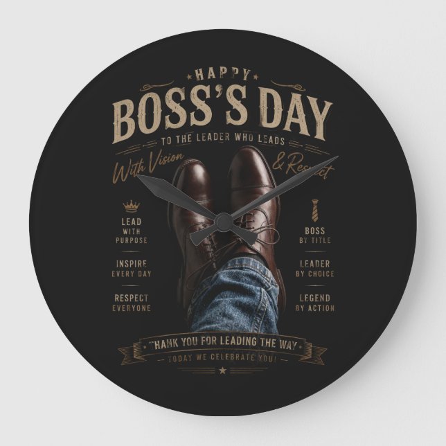 Happy Boss's Day Large Clock (Front)