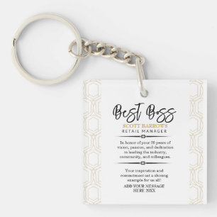 Happy Boss's Day Plaque Key Ring