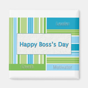 Happy Boss's Day Stripes Magnet