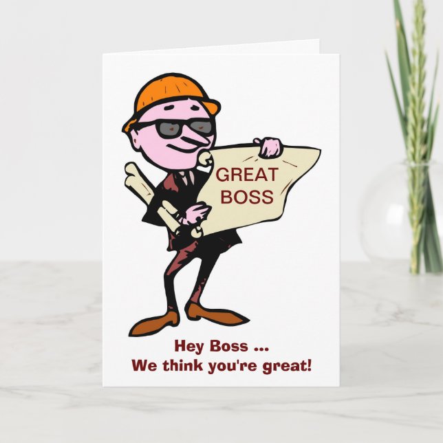 Happy Boss's Day with architect or draftsmen Card (Front)