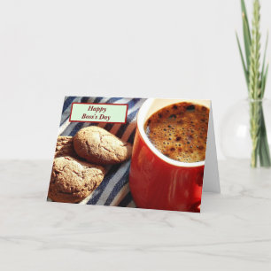 Happy Boss's Day with coffee and cookies Card