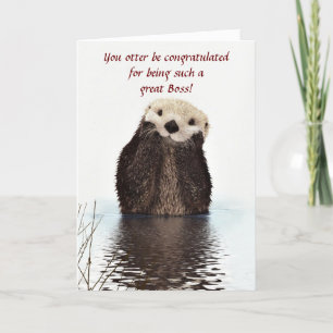 Happy Boss's Day with otter funny Boss's day Card
