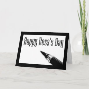Happy Boss's Day with pen nib calligraphy pen Card