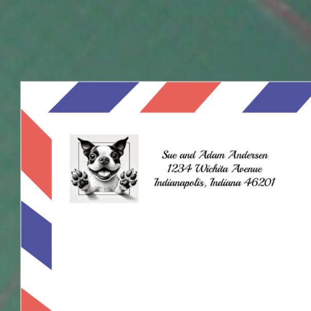 Happy Boston Terrier Return Address Label (Creator Uploaded)