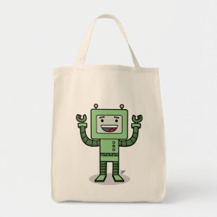 Happy Bot - Grocery Tote Bag