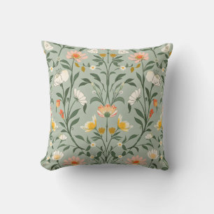 Happy Botanical Floral Flower Spring Pattern. Cushion
