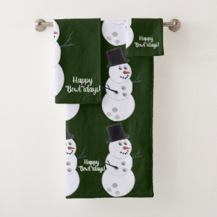 Happy Bowlidays Bowling Lovers Christmas Bath Towel Set