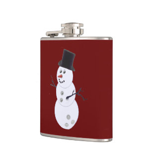 Happy Bowlidays Snowman Hip Flask