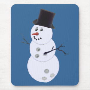 Happy Bowlidays Snowman Mouse Pad