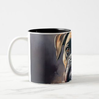 Happy Boxer Dog Two-Tone Coffee Mug