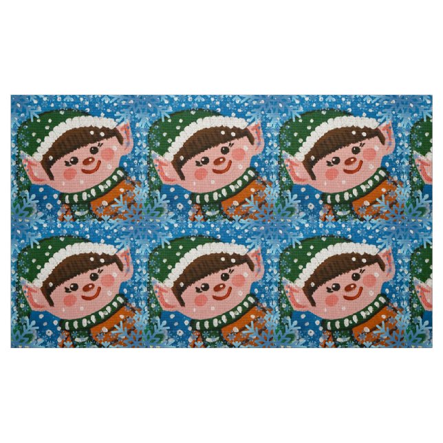Happy Boy Elf 2 Fabric (Fat Quarter)