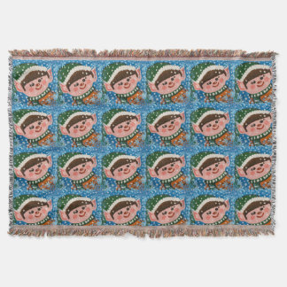 Happy Boy Elf 2 Throw Blanket