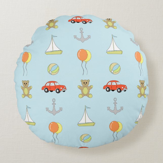 Happy boy round cushion (Front)