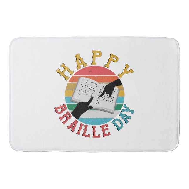 Happy Braille Day Bath Mat (Front)