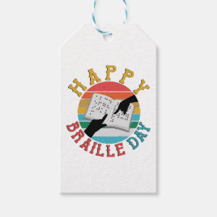 Happy Braille Day Gift Tags