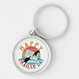 Happy Braille Day Key Ring