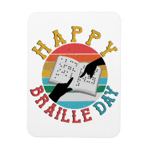 Happy Braille Day Magnet