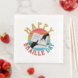 Happy Braille Day Napkin
