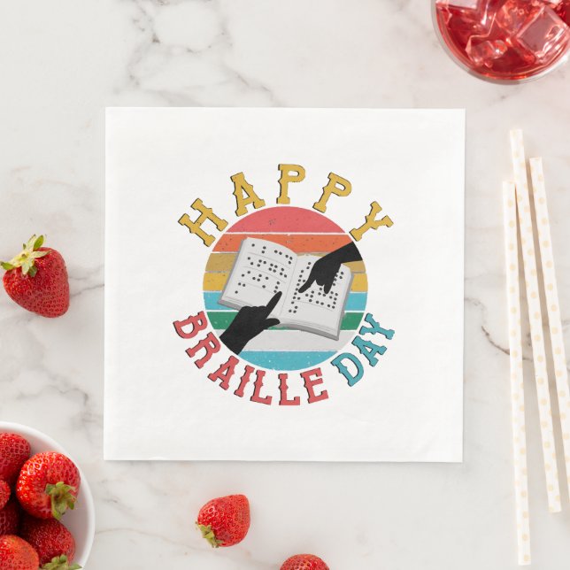 Happy Braille Day Napkin (Insitu)