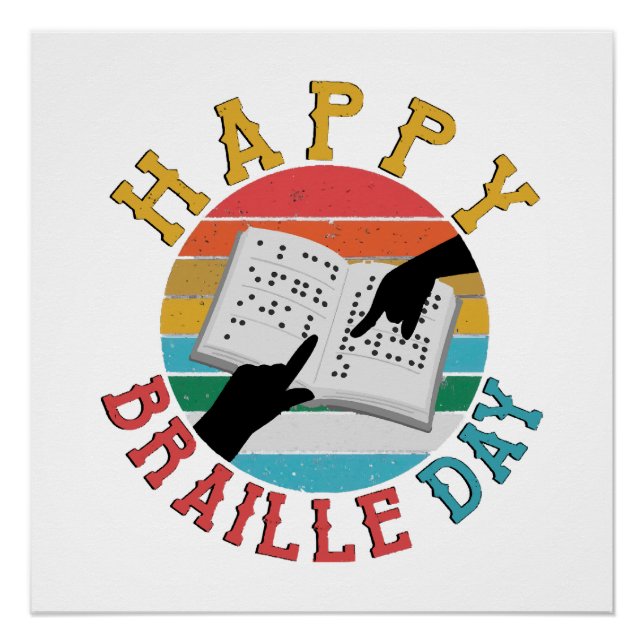 Happy Braille Day Poster (Front)