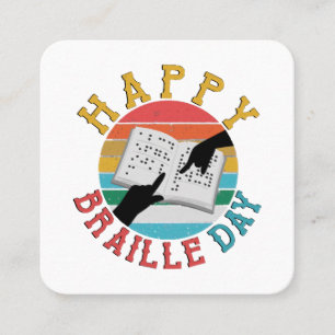 Happy Braille Day Square Business Card