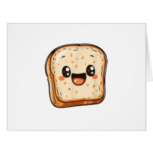Happy Bread Slice Cartoon Smiling Toast