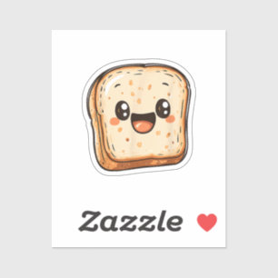 Happy Bread Slice Cartoon Smiling Toast