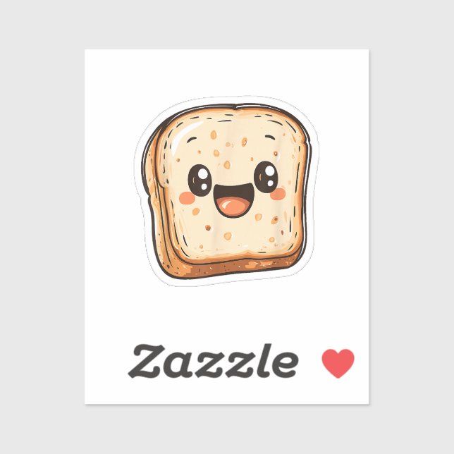 Happy Bread Slice Cartoon Smiling Toast (Sheet)