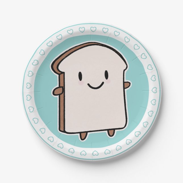 Happy Bread Slice Paper Plate (Front)