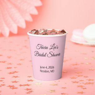 Happy Bridal Shower: Pink  Paper Cups