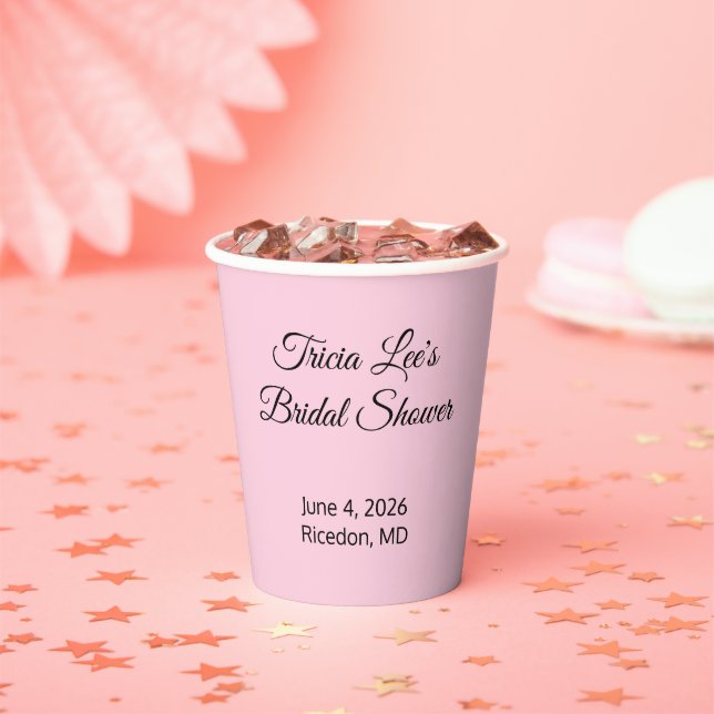 Happy Bridal Shower: Pink  Paper Cups (Insitu)