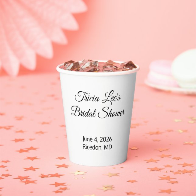 Happy Bridal Shower: White  Paper Cups (Insitu)