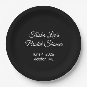 Happy Bridal Shower White Paper Plate