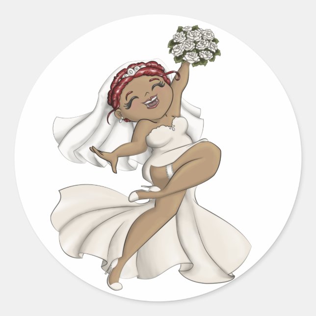 Happy Bride 04 Classic Round Sticker (Front)