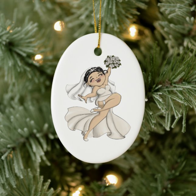 Happy Bride 11 Ceramic Ornament (Tree)