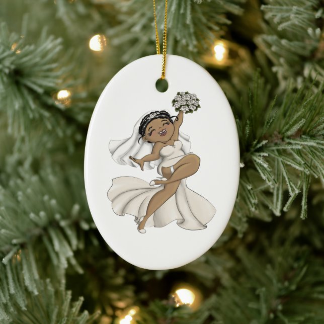 Happy Bride 11 Ceramic Ornament (Tree)