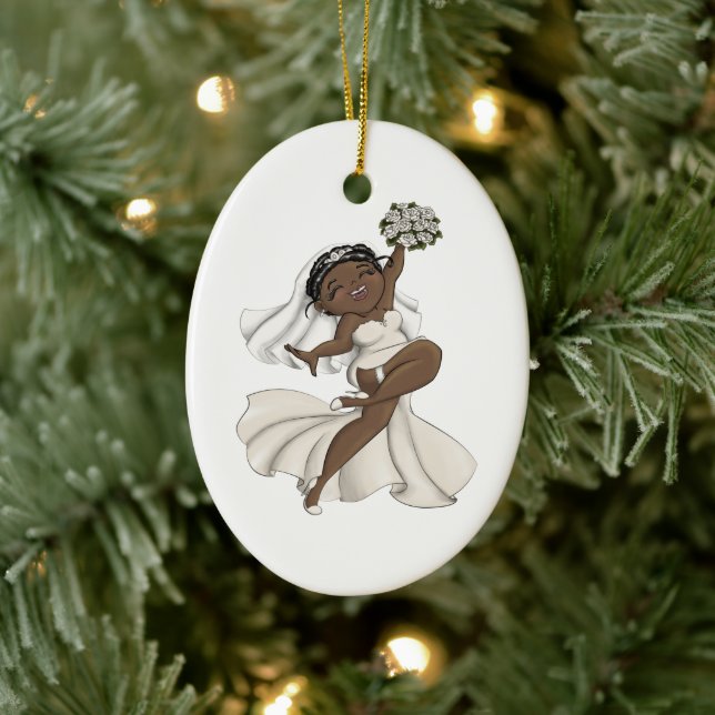 Happy Bride 11 Ceramic Ornament (Tree)