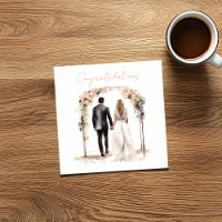 Happy Bride and Groom Congratulations Card
