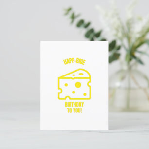 Happy brie birthday funny cheese pun jokes postcard