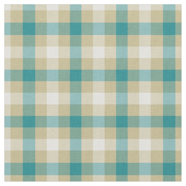Happy bright beautiful blue tartan pattern modern  fabric (Close Up)