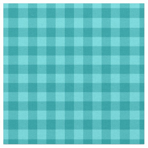 Happy bright blue plaid trendy checks family colou fabric