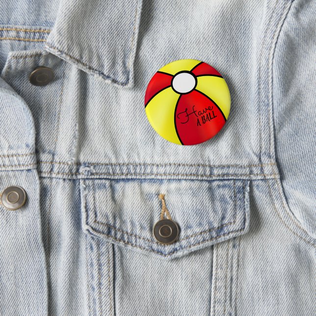 Happy Bright Bounce Ball Colour Realistic 6 Cm Round Badge (In Situ)