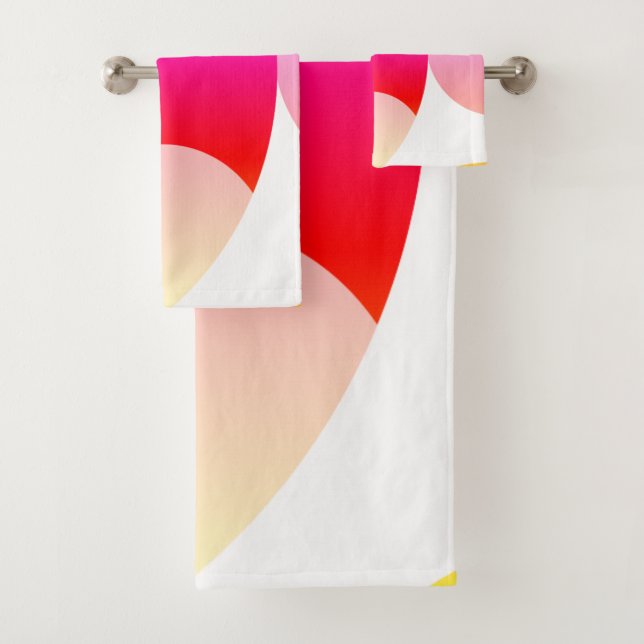 Happy Bright Colours Abstract Art Bath Towels (Insitu)