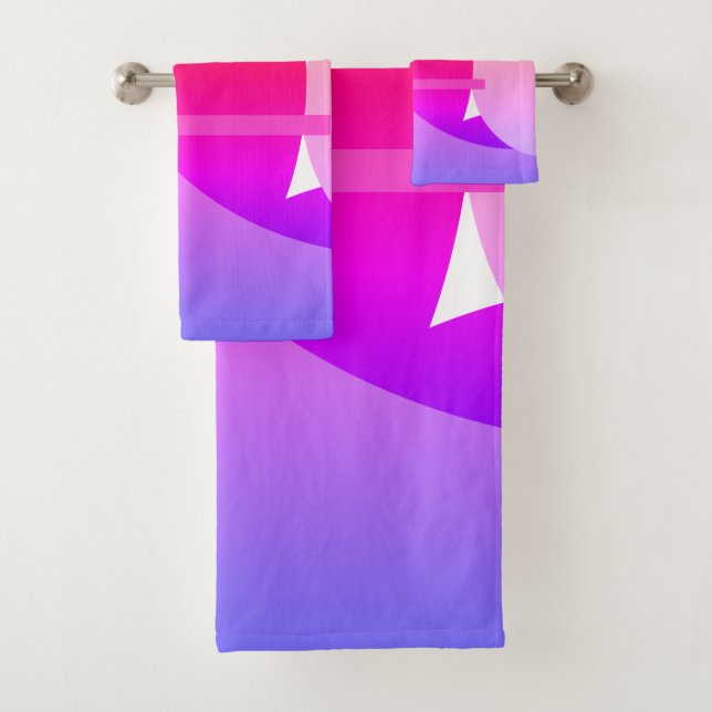 Happy Bright Colours Abstract Art Bath Towels (Insitu)