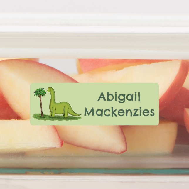 Happy brontosaurus dinosaur cartoon personalised (Affixed)