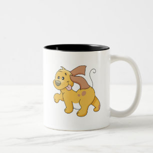 Happy Brown Dog Tshirts and Gifts Two-Tone Coffee Mug